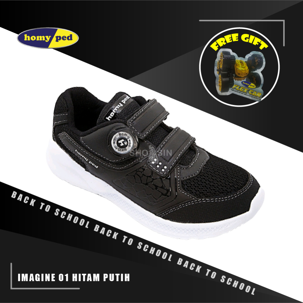 Homyped imagine 01 Sepatu anak sekolah tk model terbaru magnet technology original berhadiah mainan 