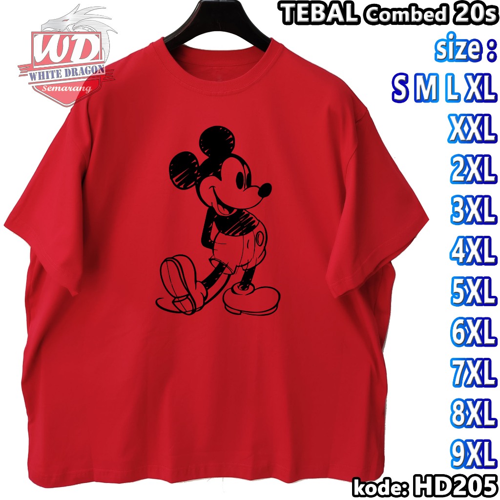 KAOS MICKEY MOUSE 2XL 3XL 4XL 5XL 6XL 7XL 8XL 9XL KAOS BIG SIZE JUMBO HD205