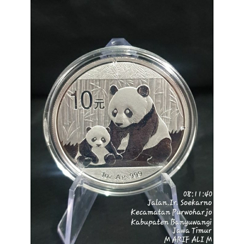 perak panda 2012 panda 10 yuan china sangat langka