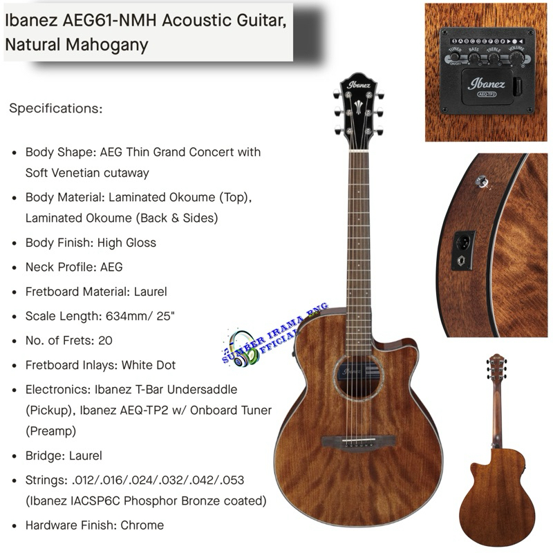 IBANEZ AEG61 ACOUSTIC GUITAR - GITAR AKUSTIK ELEKTRIK