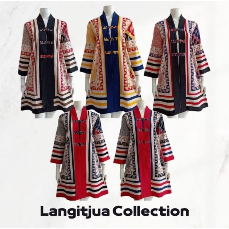 LANGITJUA - Tunik Salur Inten Jumbo Size | Dress Batik Busui Friendly LD 110 LD 120 LD 130