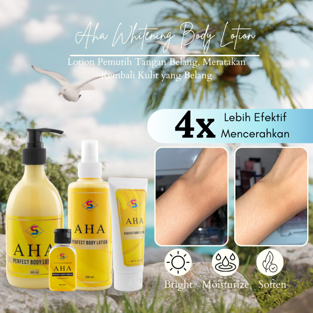 AHA Whitening Body Lotion By AYOUSKIN Lotion Pemutih Tangan Belang, Memutihkan dan Meratakan Kulit B