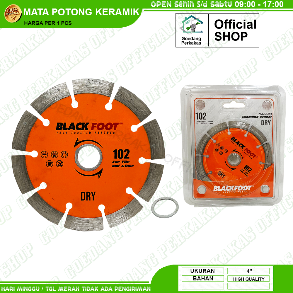 DW Cup Mata Potong Keramik Blackfoot Dry 102 Mata Gerinda High Quality