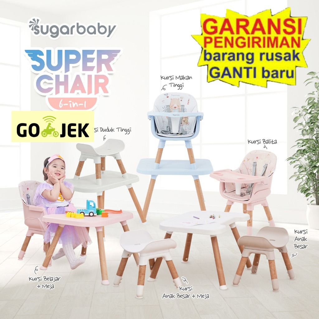 Sugar Baby Super Chair 6in1 Kursi Bayi/Bangku Bayi/Kursi Makan Bayi Kursi Makan Baby Chair Bangku Ma