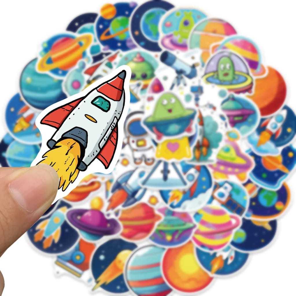 

STICKER VINIL ISI 50 PCS PLANET SPACE ANTI AIR AESTHETIC BOTTLE