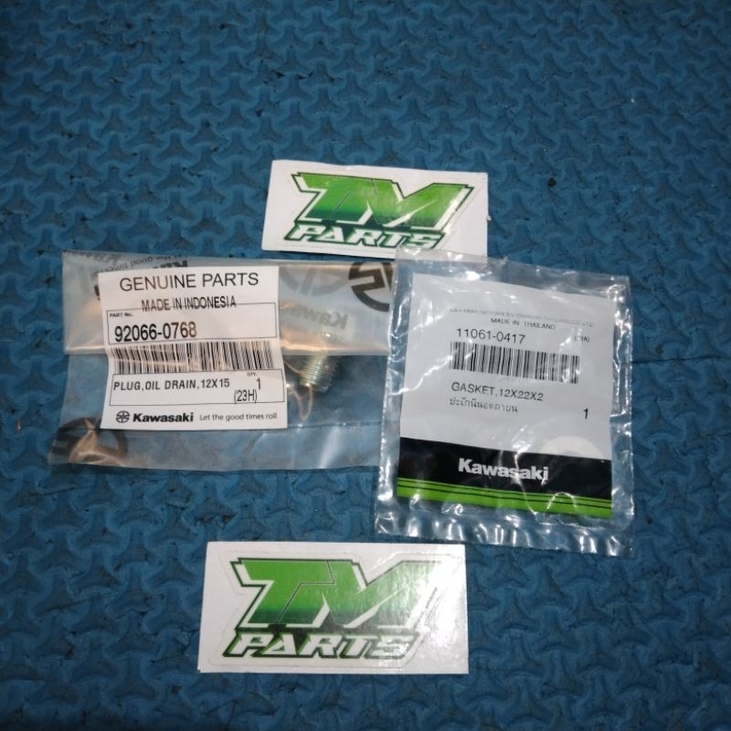 baut plus ring pembungan tap oli klx Kaze ninja 250 blitz original Kawasaki 11061-0417