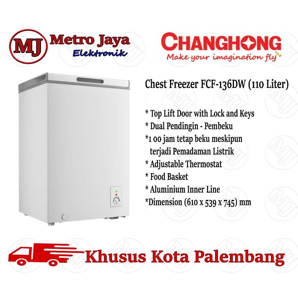 CHANGHONG CHEST FREEZER BOX FCF 136 DW 100 L FCF-136-DW 100 LITER