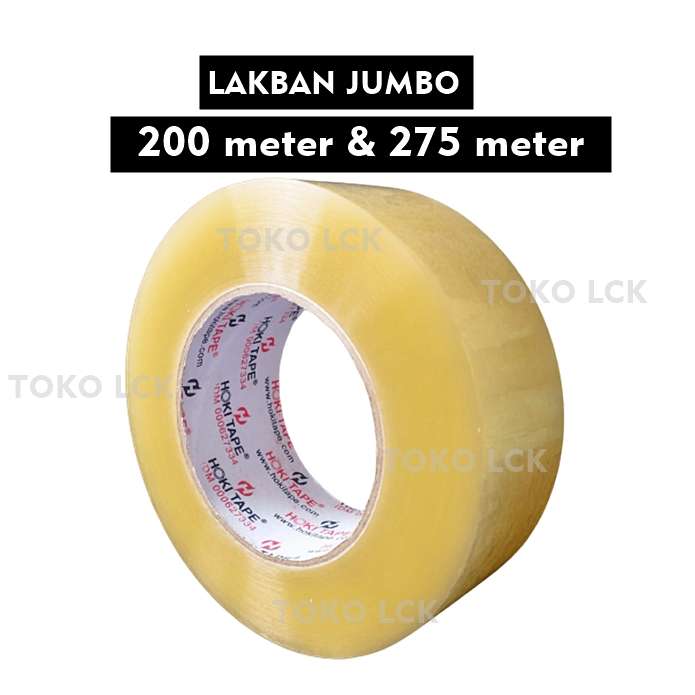 

Lakban Jumbo 250 dan 300 yard full Lakban OPP Bening Transparan 45mm 200 275 meter