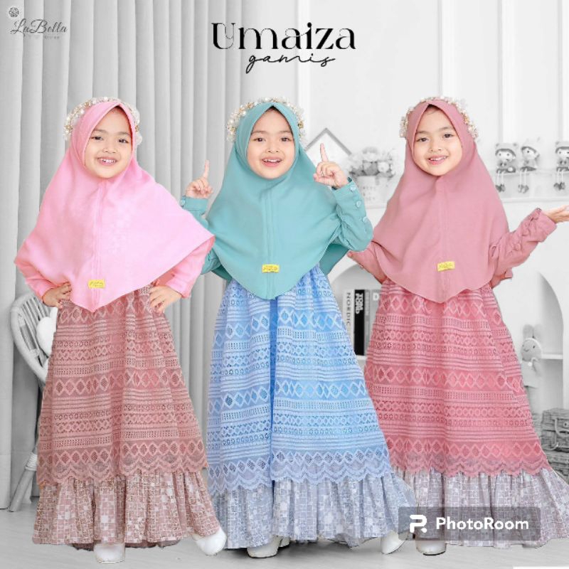 GAMIS BATIK ANAK TK SD BROKAT LUCU 5-11 TAHUN SIMPEL CANTIK BIRU PINK UMAIZA BY LABELLA