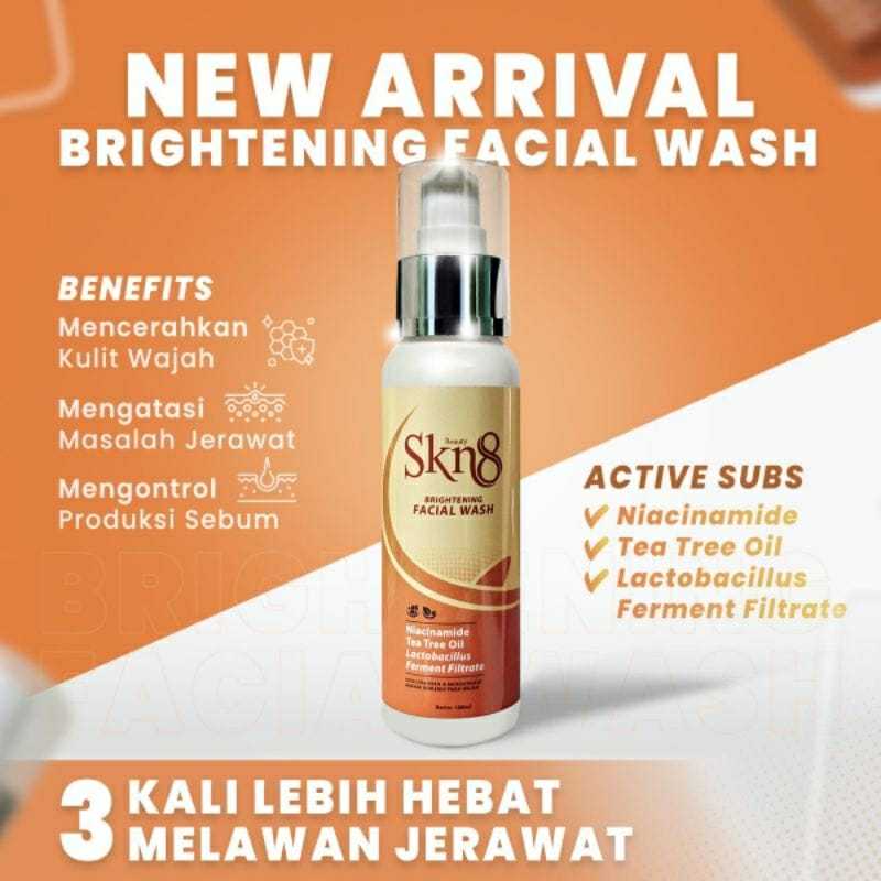 PROMO FACIAL WASH SKN8 BEAUTY SKINCARE ALAMI + PROBIOTIK PERAWATAN KULIT