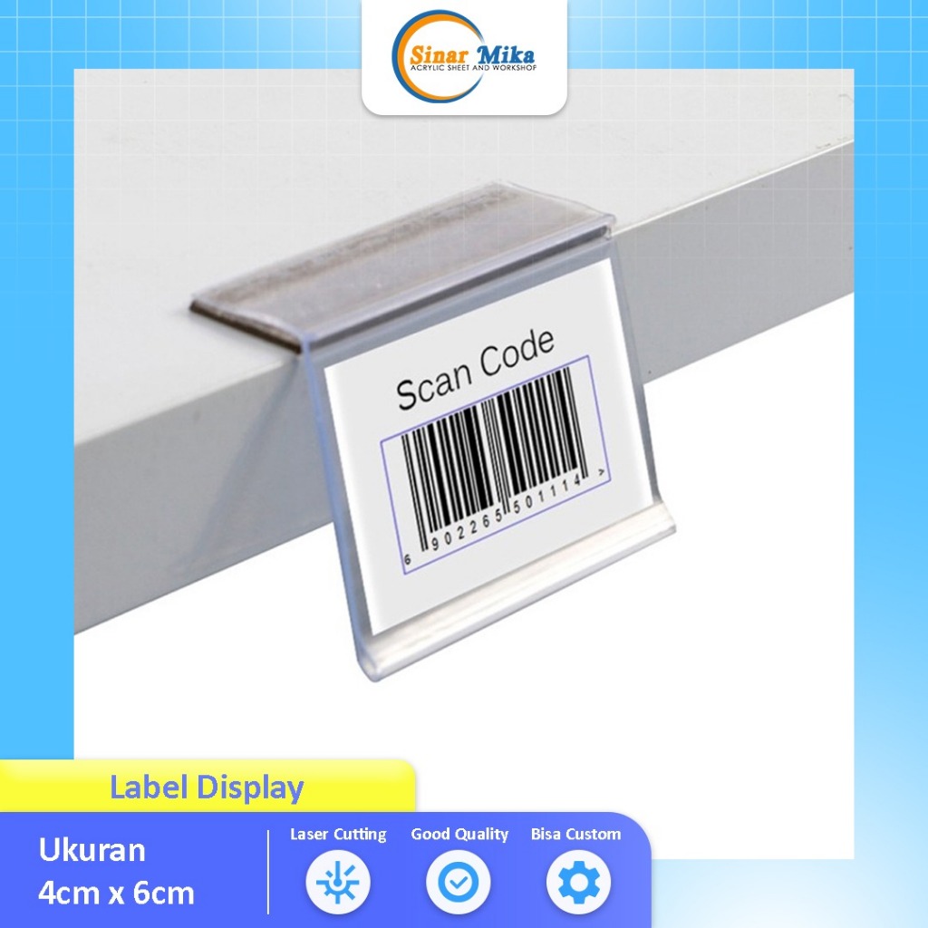 Label Display Harga Akrilik/Price tag minimarket