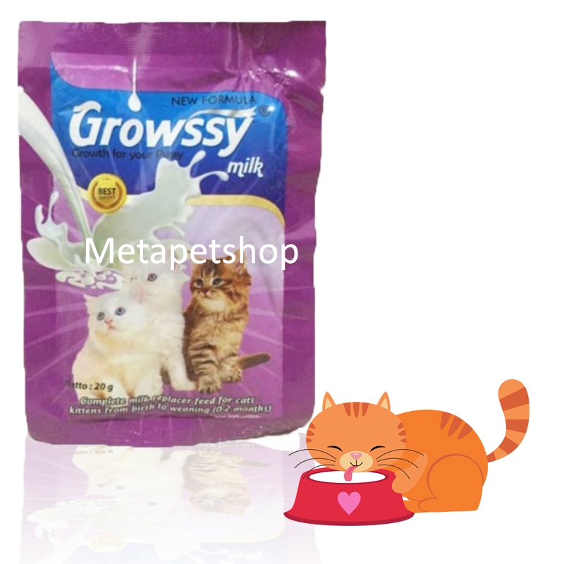 Susu Kucing Growssy Susu anak kucing dari 0 bulan sampai dewasa susu grosy Growssy Milk Sachet 20 gr