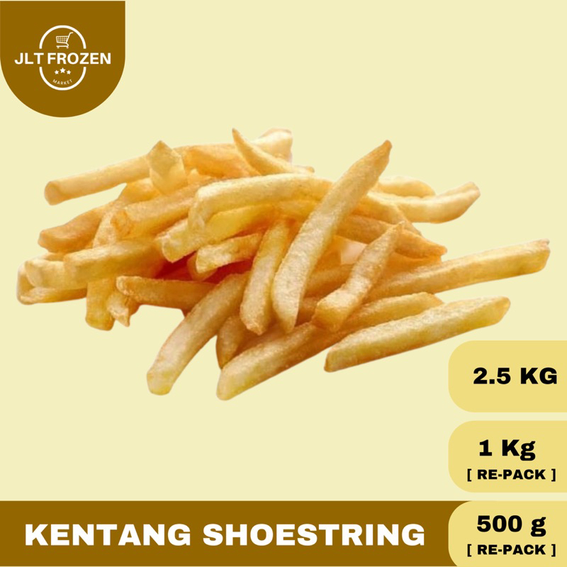 

Kentang Frozen Shoestring / French Fries Shoestring / Kentang Goreng Re-Pack Bersih - 250g / 500g