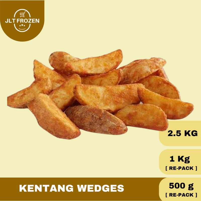 

Kentang Wedges Re-Pack / Potato Wedges Frozen Bersih - 250gr / 500gr