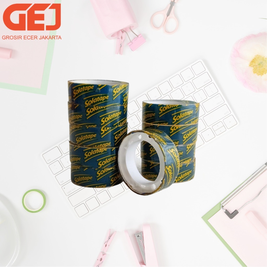 

Stationery tape - Isolasi Kado - Lakban Kecil - Isolasi Bening Kecil 12MM SOLATAPE - 1 Slop