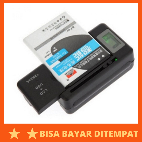 Charger Baterai Universal USB Battery Dock with LCD Display / Adaptor Adapter Kepala Charger Cas Cas