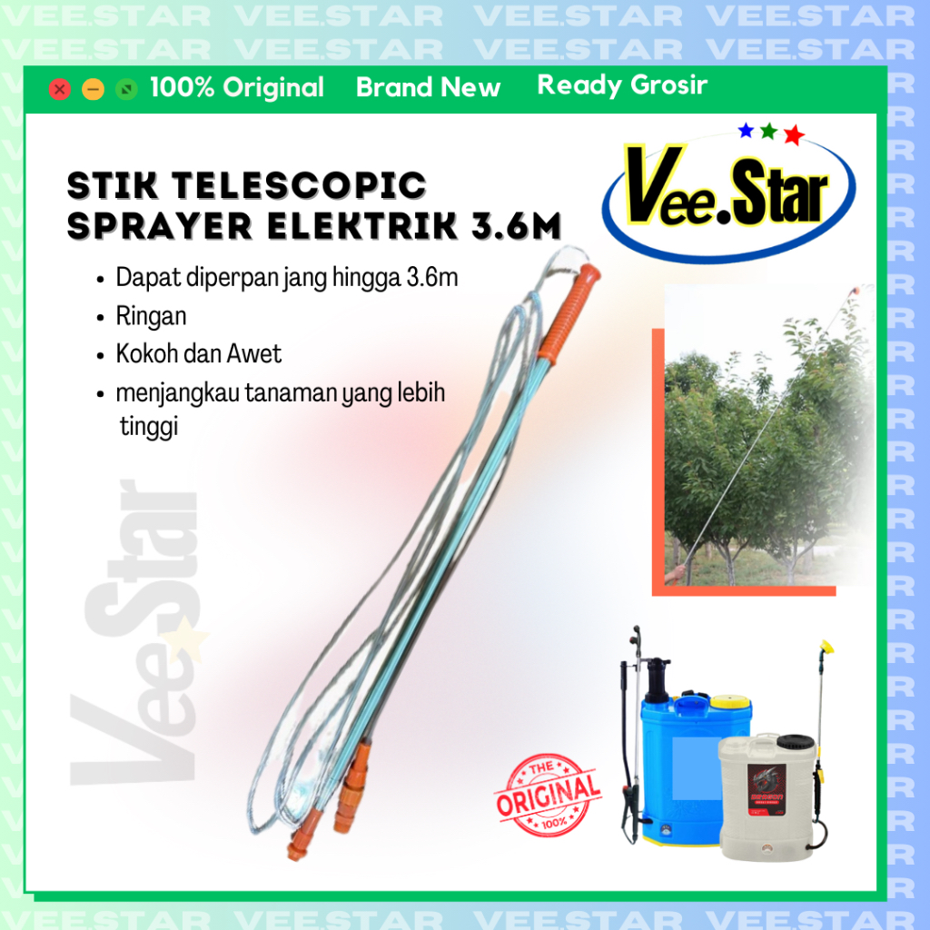 Stik Sprayer Elektrik Panjang Stik Sprayer Teleskopik Lance  3.6 Meter Stik Semprotan Hama Stik Knap