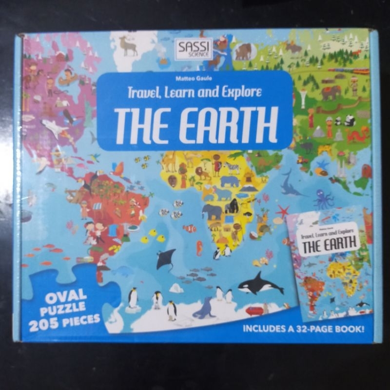 Sassi Science Travel Learn and Explore The Earth Floor Puzzle Oval 205 pcs