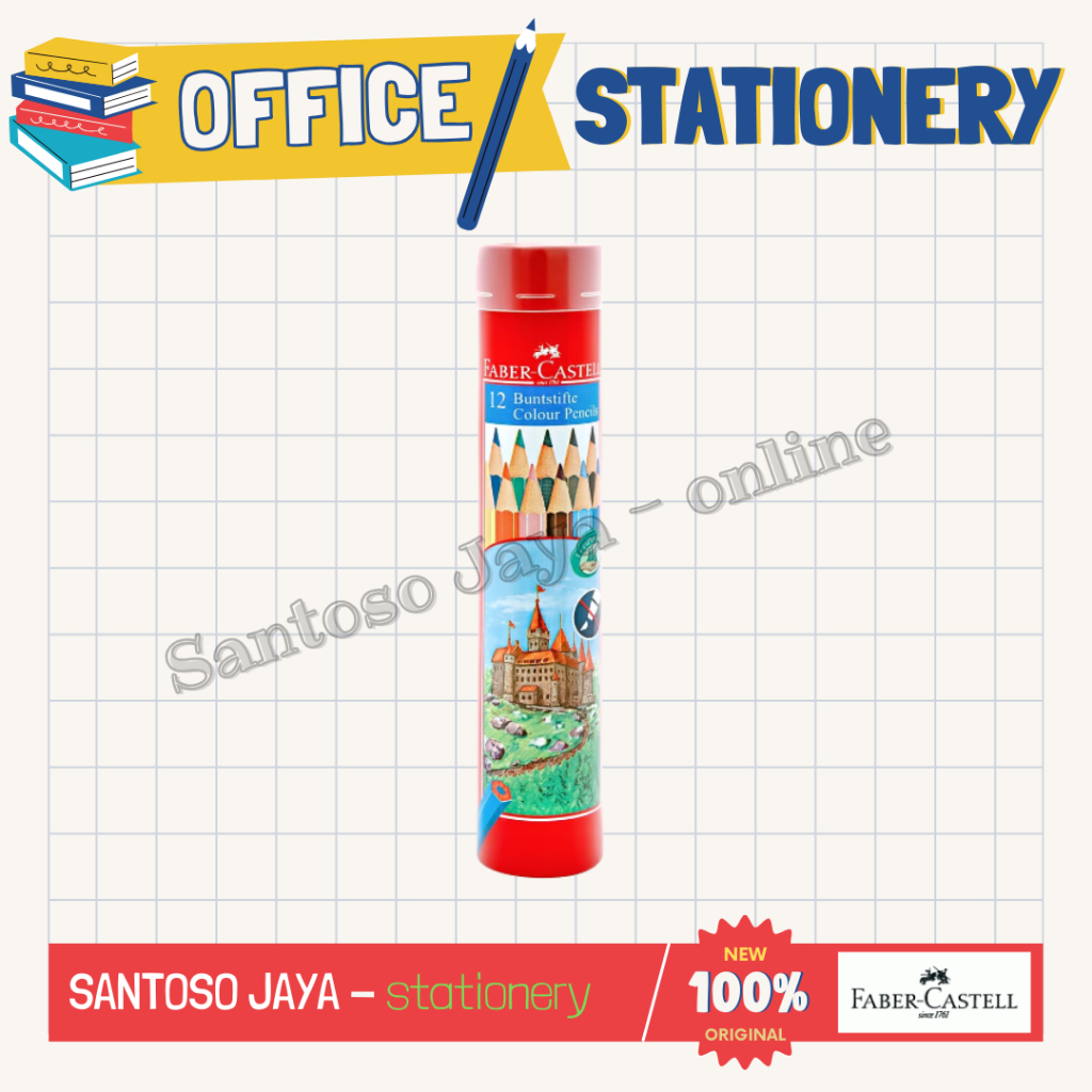 

Pensil Warna FABER CASTELL 12L Classic Colour Pencils Round Tin Kaleng