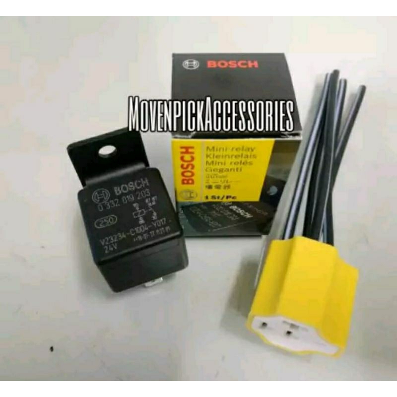 RELAY BOSCH 24V 20A KAKI 5 87-87 PORTUGAL + SOCKET RELAY KERAMIK