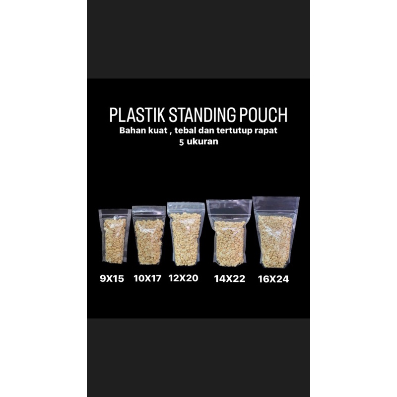 PLASTIK STANDING POUCH / KEMASAN DUDUK / KLIP TEBAL