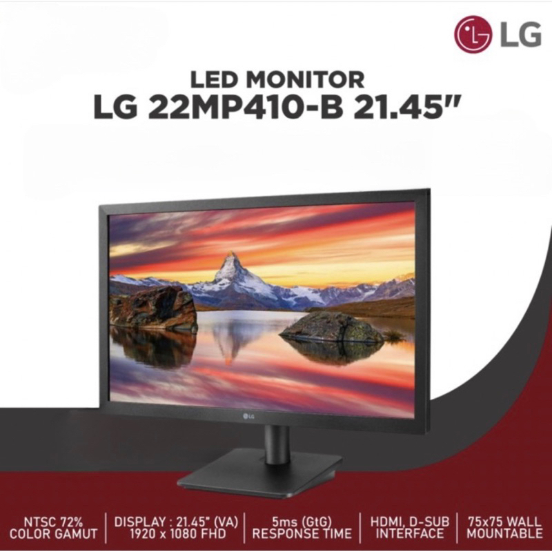 LED Monitor LG 22MP410-B 21.45" VA 75Hz FHD HDMI D-Sub - LG 22MP410