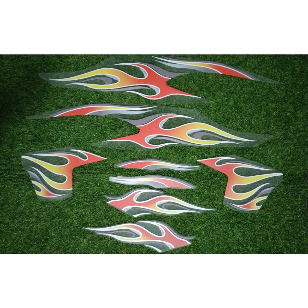 STRIPING STIKER VARIO NEW 125 150 TRANSPARAN API 2018-2021 MERAH