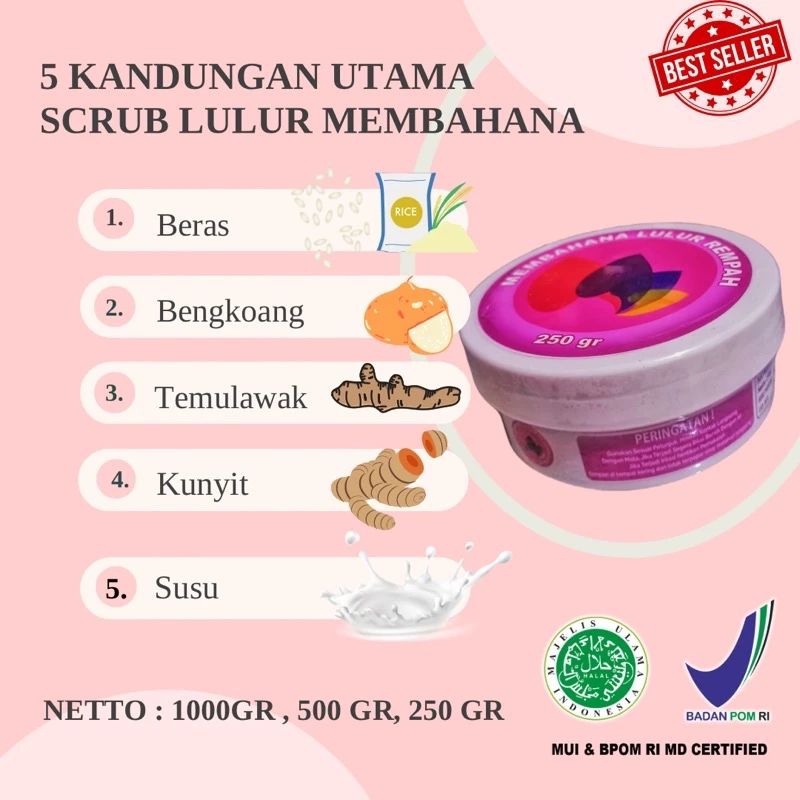 LULUR REMPAH MEMBAHANA /SCRUB MEMBAHANA READY