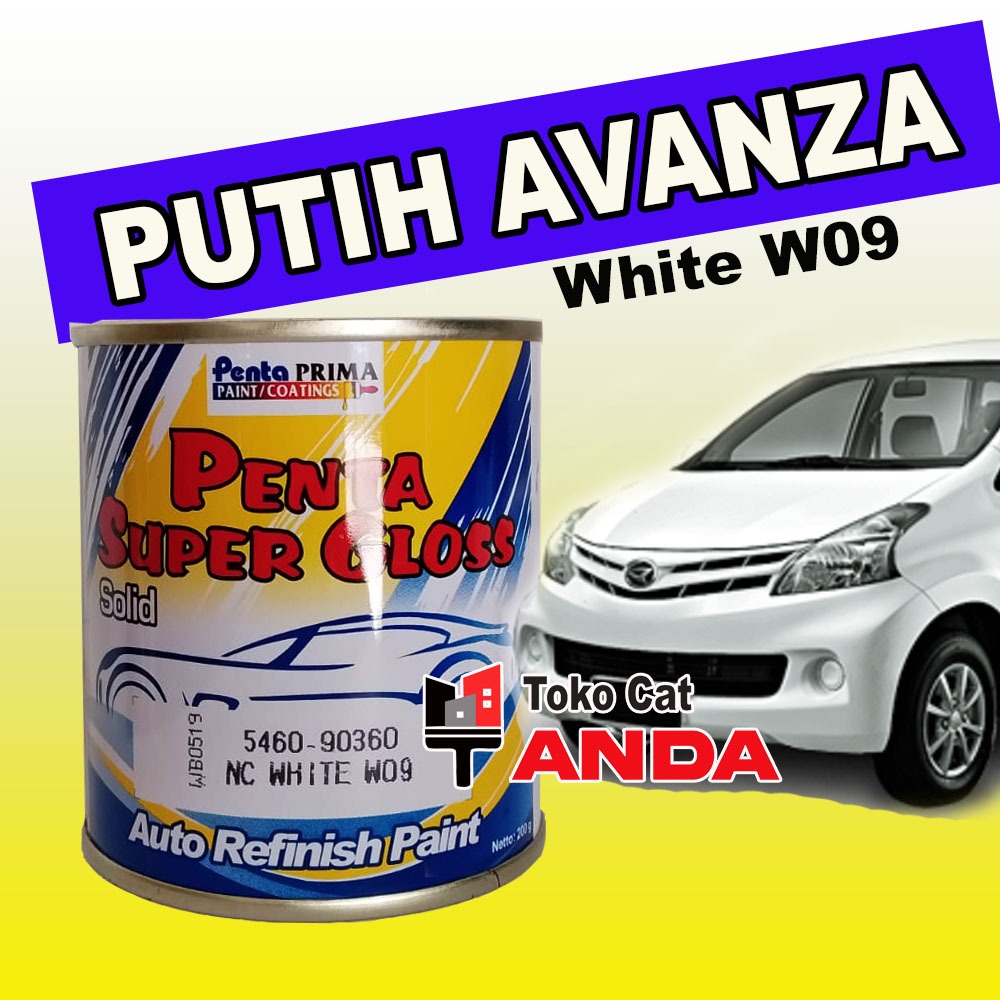 Cat Penta White Avanza W09 - Penta Putih Avanza Xenia 200gr - Cat Penta Supergloss WHite W09