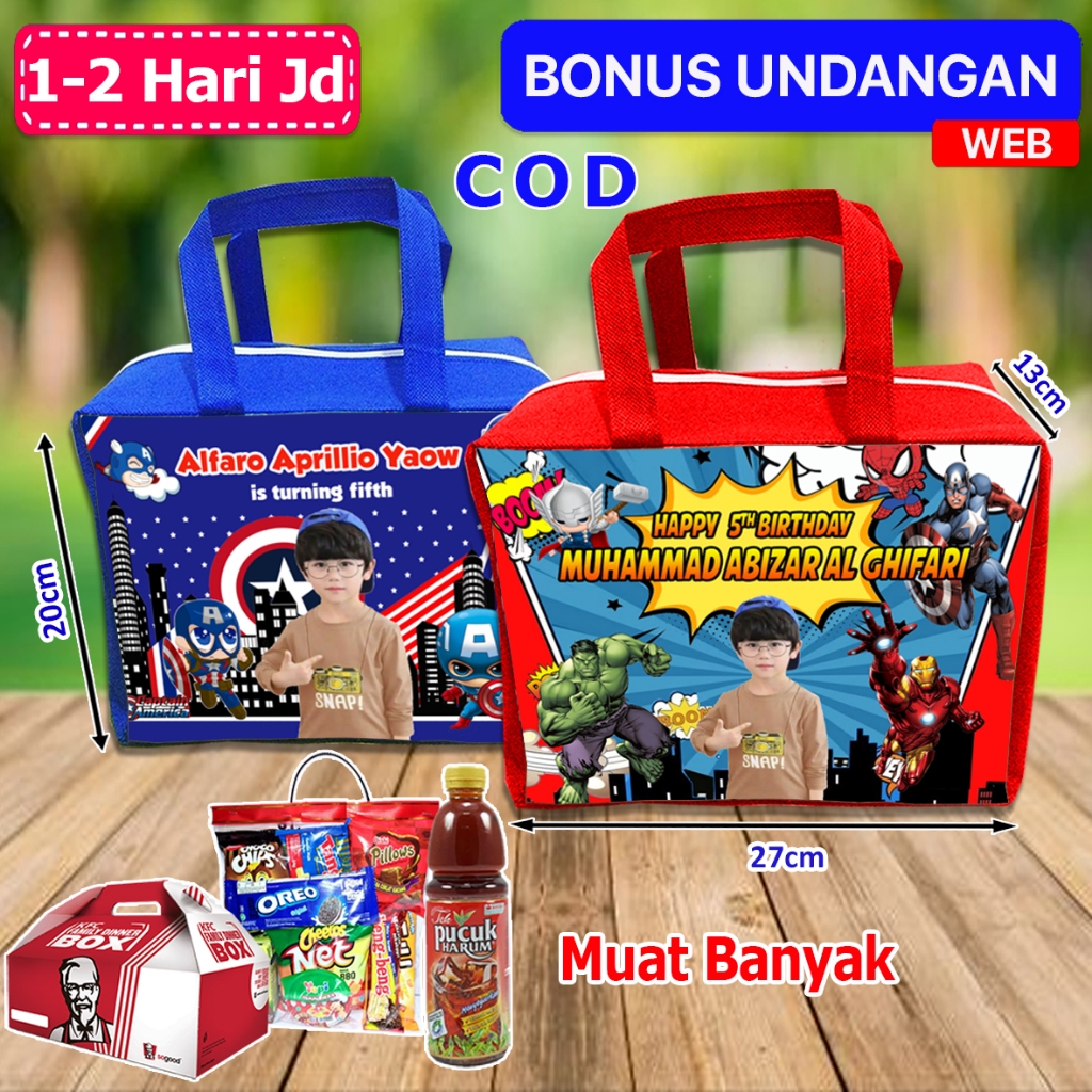 

Tas Resleting Ulang Tahun Anak Avengers