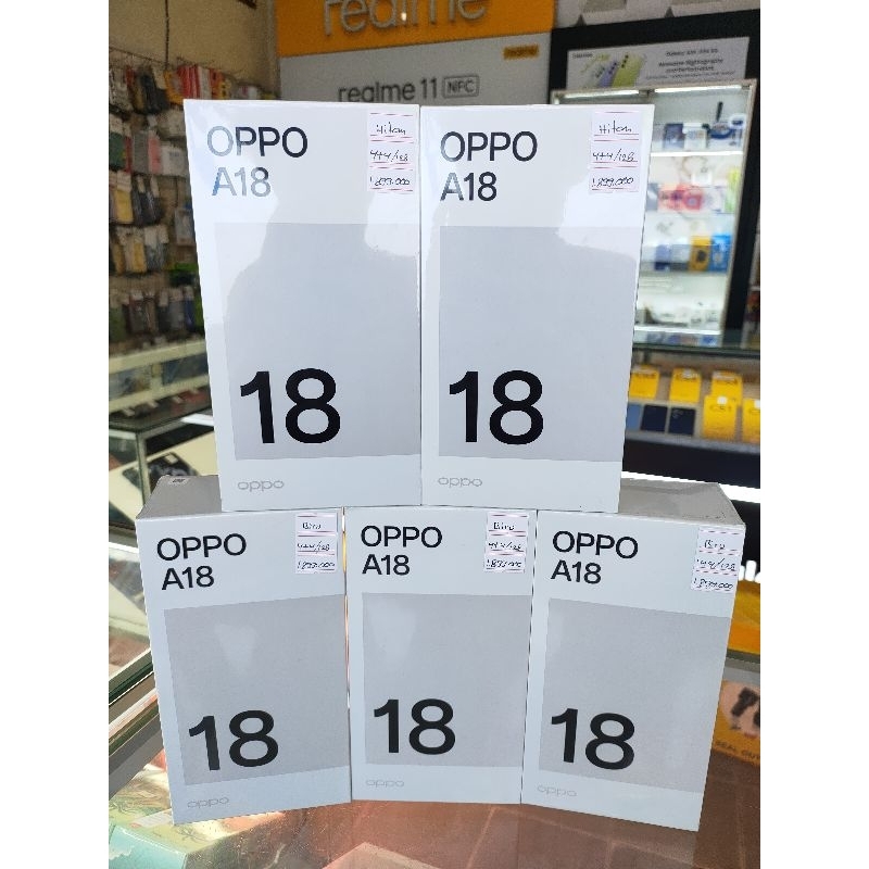 OPPO A18 RAM (4+4/128) BARU 100% GARANSI RESMI 1 TAHUN