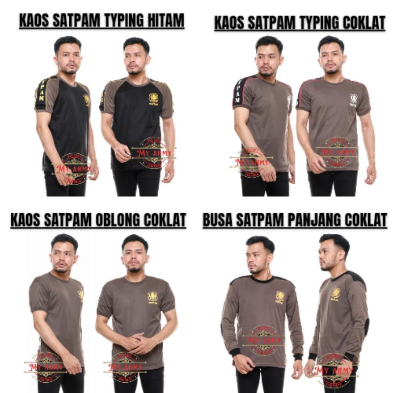 Kaos satpam coklat baju kaos satpam coklat kaos SECURITY satpam coklat