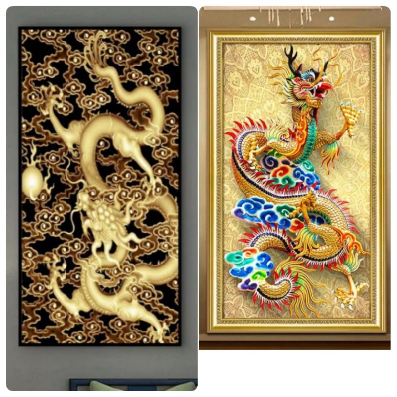 Black and Golden Dragon DIY Diamond Painting