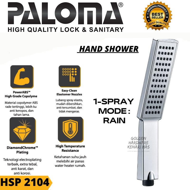 PALOMA HSP 2104 Handshower Tangan Genggam Gagang Kepala Shower Mandi Head Air Kotak
