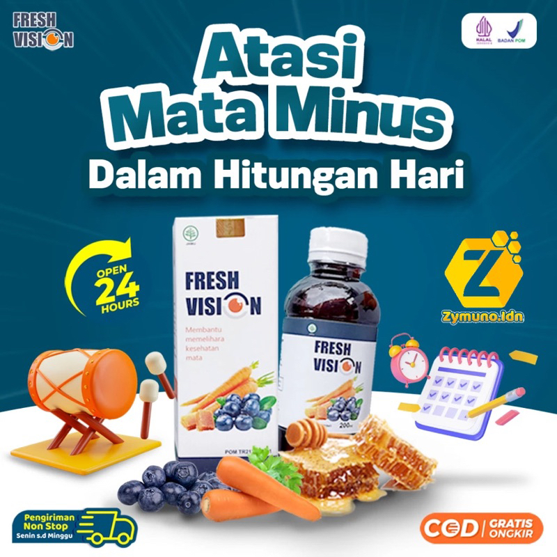 FRESH VISION Obat Mata 100% Original 200 Ml Mengatasi Permasalahan Mata Katarak Mata Silinder Rabun 