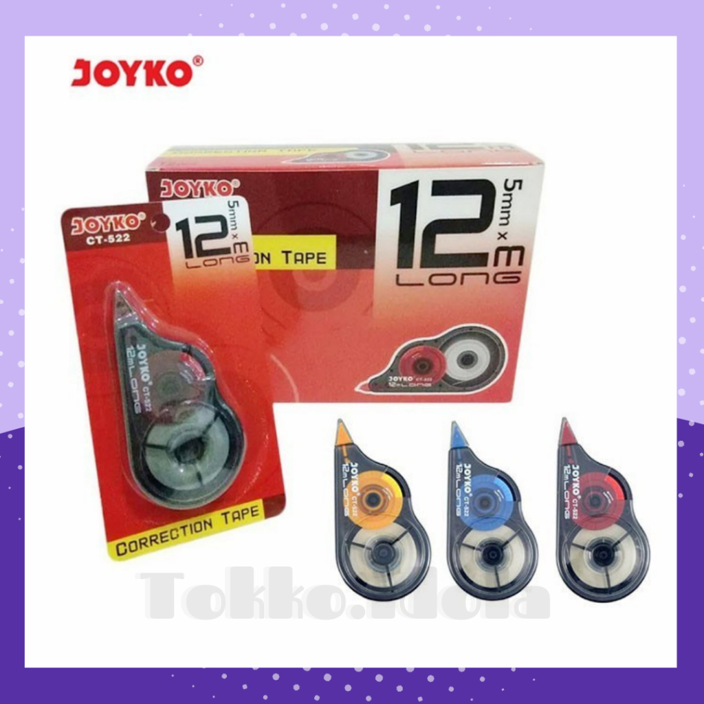 

JOYKO CORRECTION TAPE 12m TIPEX KERTAS JOYKO TIPX CT-522