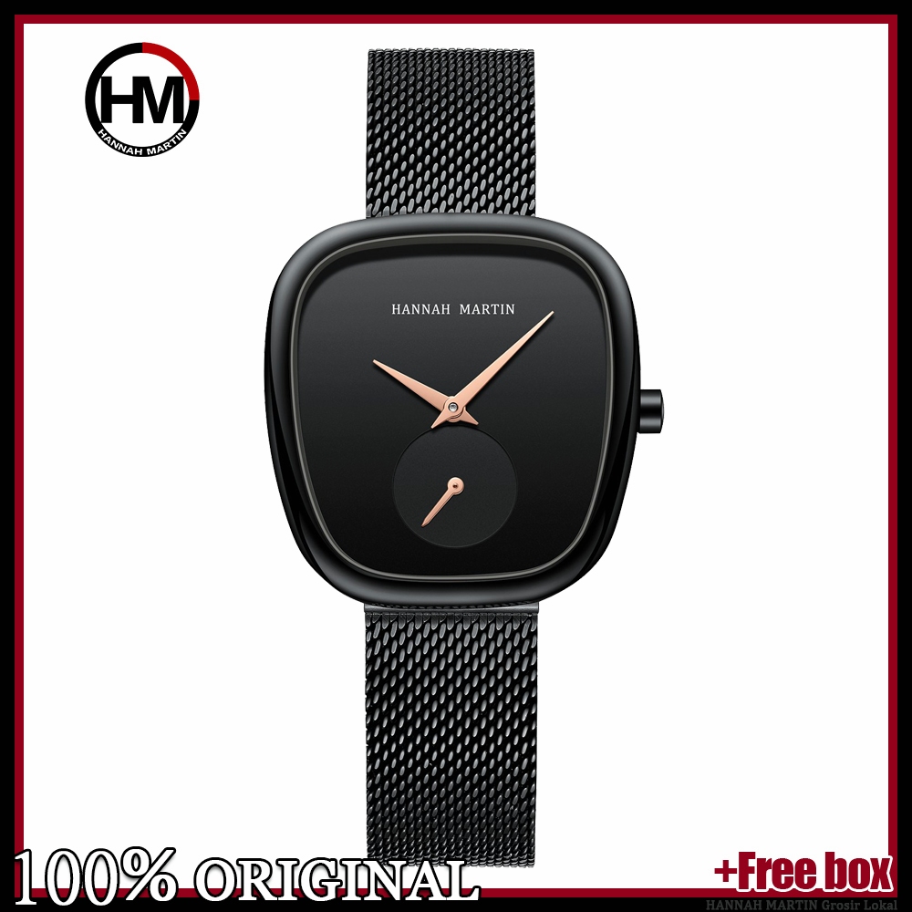 HANNAH MARTIN Jam Tangan Wanita Fashion Bisnis Display Kuarsa Tahan Air Jam Tangan Cewek 1251