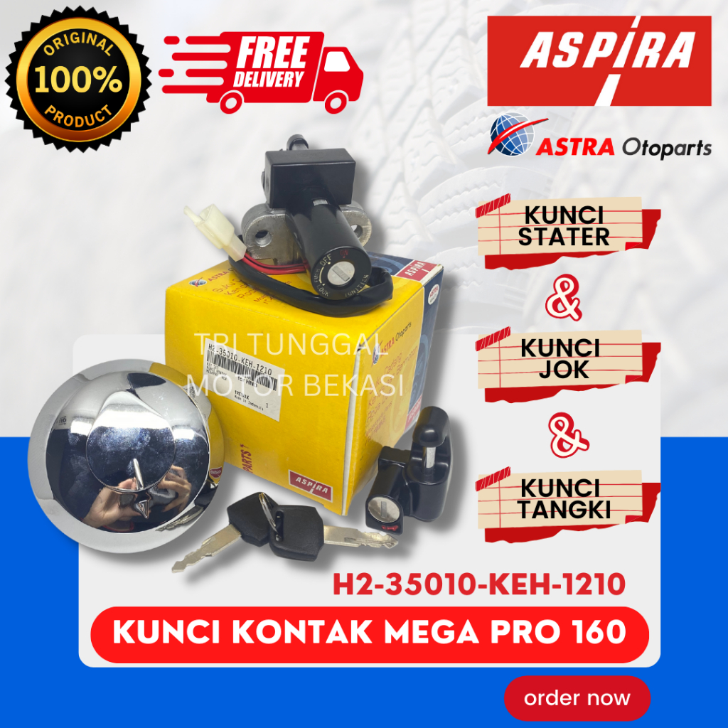 [READY COD] KUNCI KONTAK SET ASPIRA MEGA PRO 160 / KUNCI KONTAK ASSY + JOK + KUNCI TANGKI / PAKET SE
