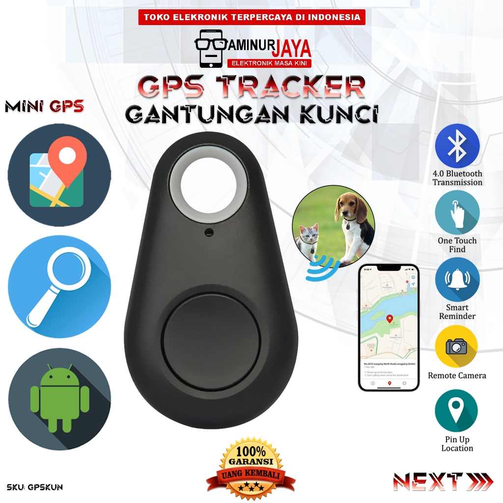 GPS Tracker Mini Gantungan Kunci Smart Key Finder Locator Pelacak Posisi Lokasi Untuk Anak Hewan Wir
