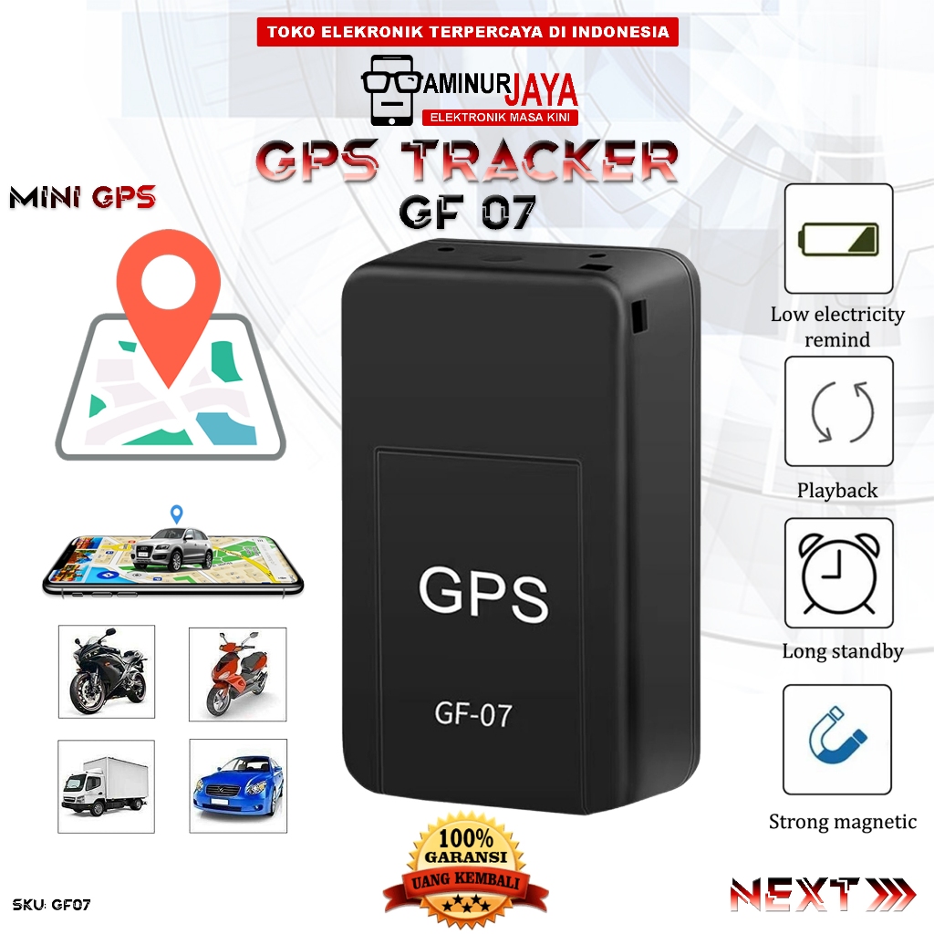 GPS Tracker GF07 Alat Pelacak Tracker Lokasi JPS Motor Pemantau Suara Jarak Jauh Mini GPS GF 07 GSM 