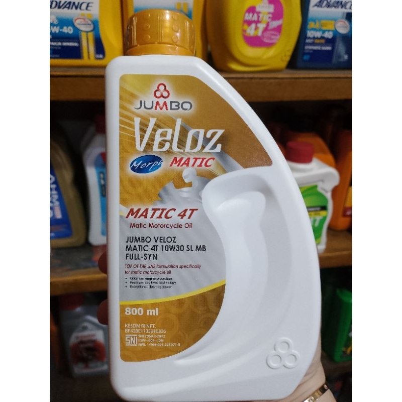 Oli Jumbo Veloz Matic 10W-30 SL MB oli motor Matik murah Jumbo Veloz