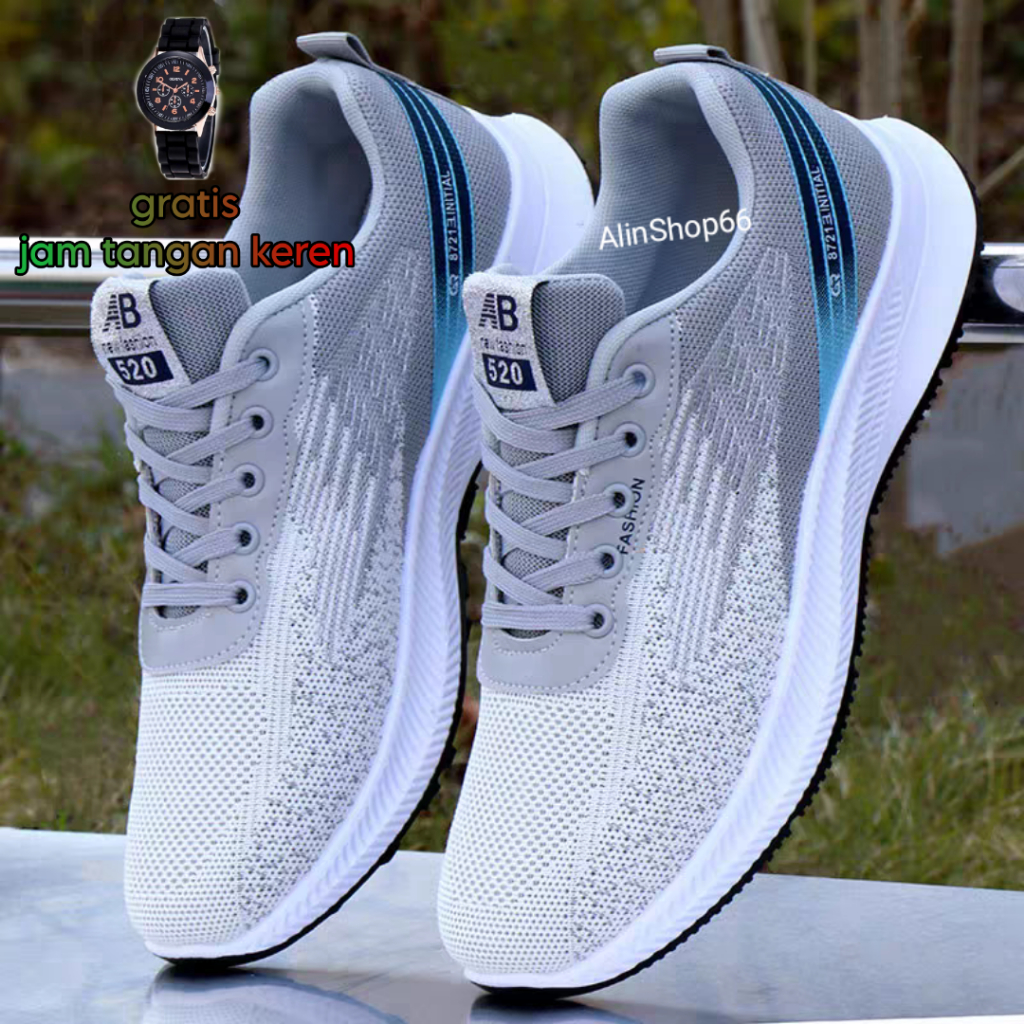ZJ004 BONUS JAM TANGAN Sepatu olaharag pria cowok cowo wanita cewek cewe sekolah lari sport running 