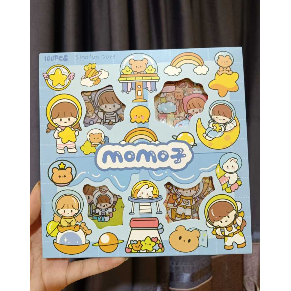 

Stiker viral sticker MOMO Original isi 100Pcs stiker MOMO Kartun Waterproof