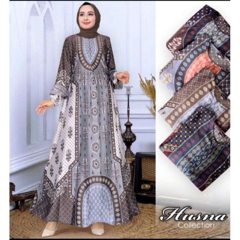 Gamis Maxmara Silk Premium Jumbo Dress Muslim Fashion Motif Raflesia