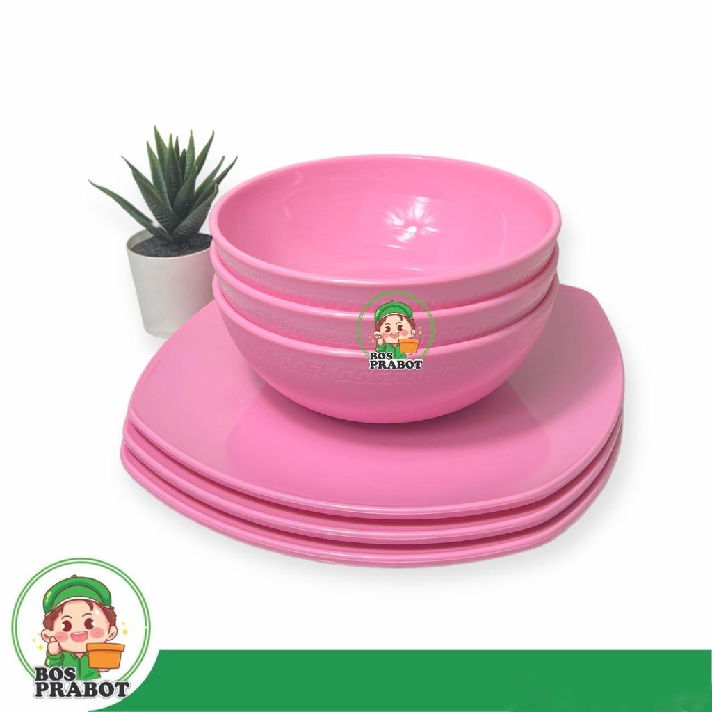 FLASHSALE [GGW] PIRING MELAMIN SET ISI 6 / PAKET PIRING DAN MANGKOK MELAMIN / PAKET PIRING MANGKOK