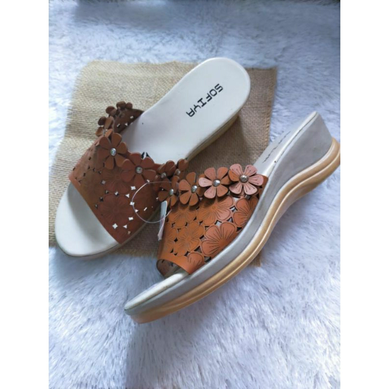 WEDGES SOFIYA BUNGA/SANDAL SOFIYA WANITA FREE BOX / SANDAL SOFIYA CANTIK