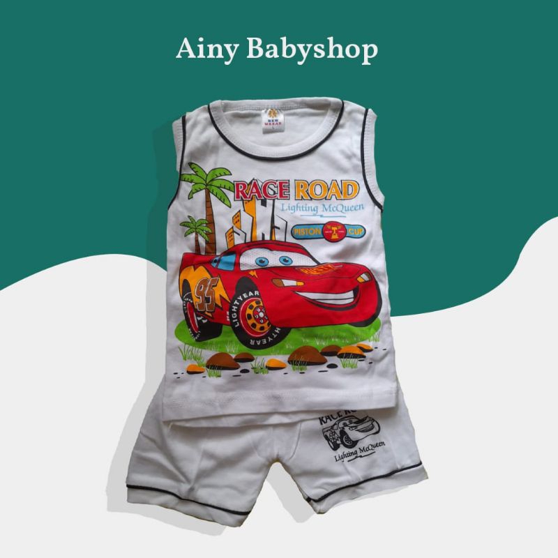 Baju stelan bayi laki laki usia 4-9 bulan
