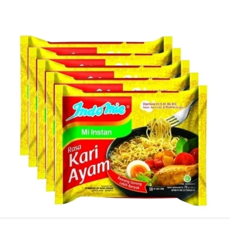 

Indomie Kari Ayam Paket Hemat isi 5 bungkus x 85 gram