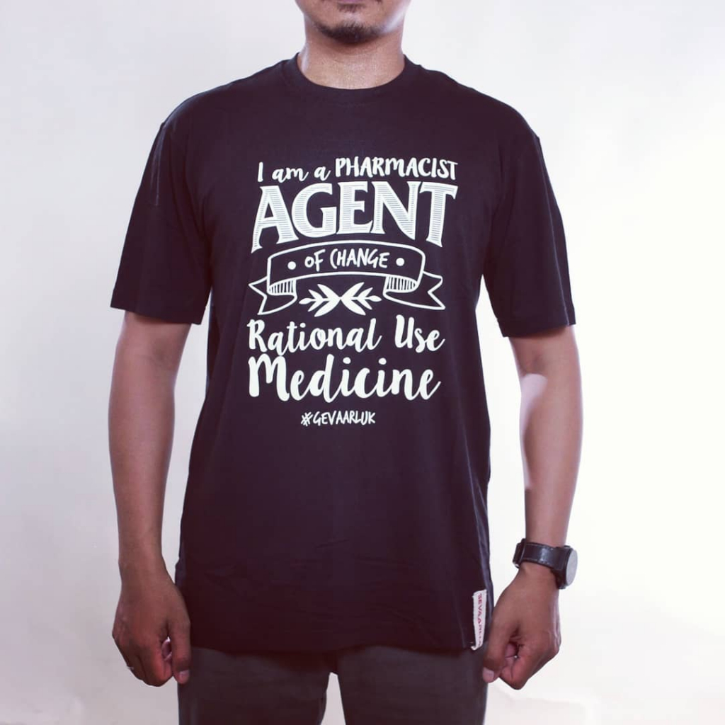 Kaos AOC ::: AGENT OF CHANGE Farmasi Apoteker Pharmacy Gevaarlijk Indonesia Original