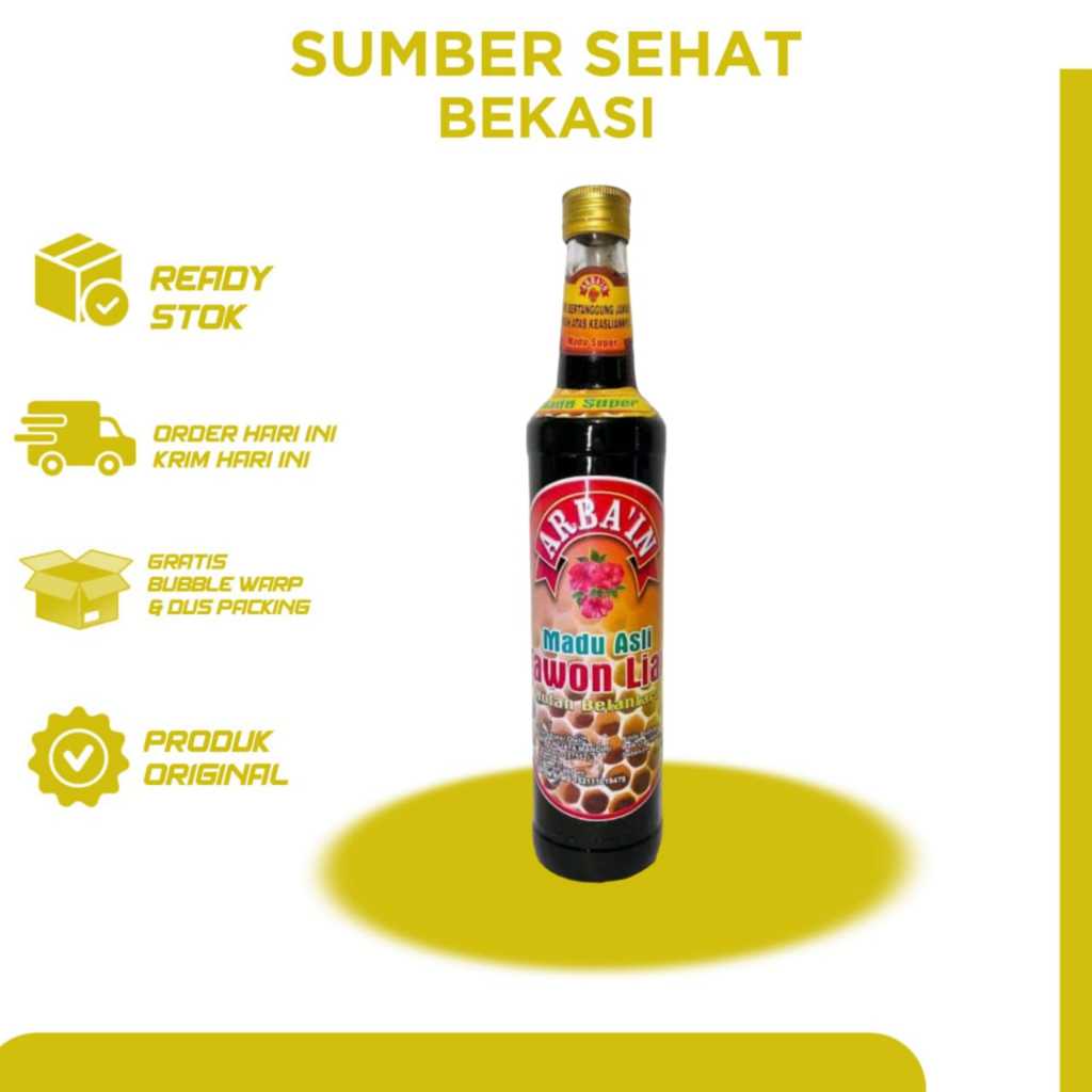 Madu Asli Tawon Liar Hutan Belantara- Arba'in 480ml Free Minyak Zaitun Aroma Terapi Jasmin